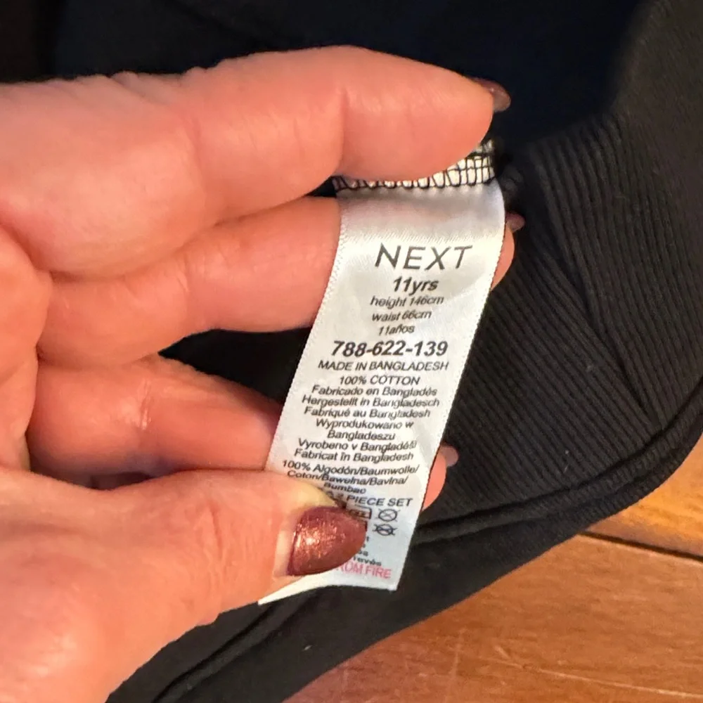 Next Direct Black and Cream Kids Joggers - Picture 6 of 9